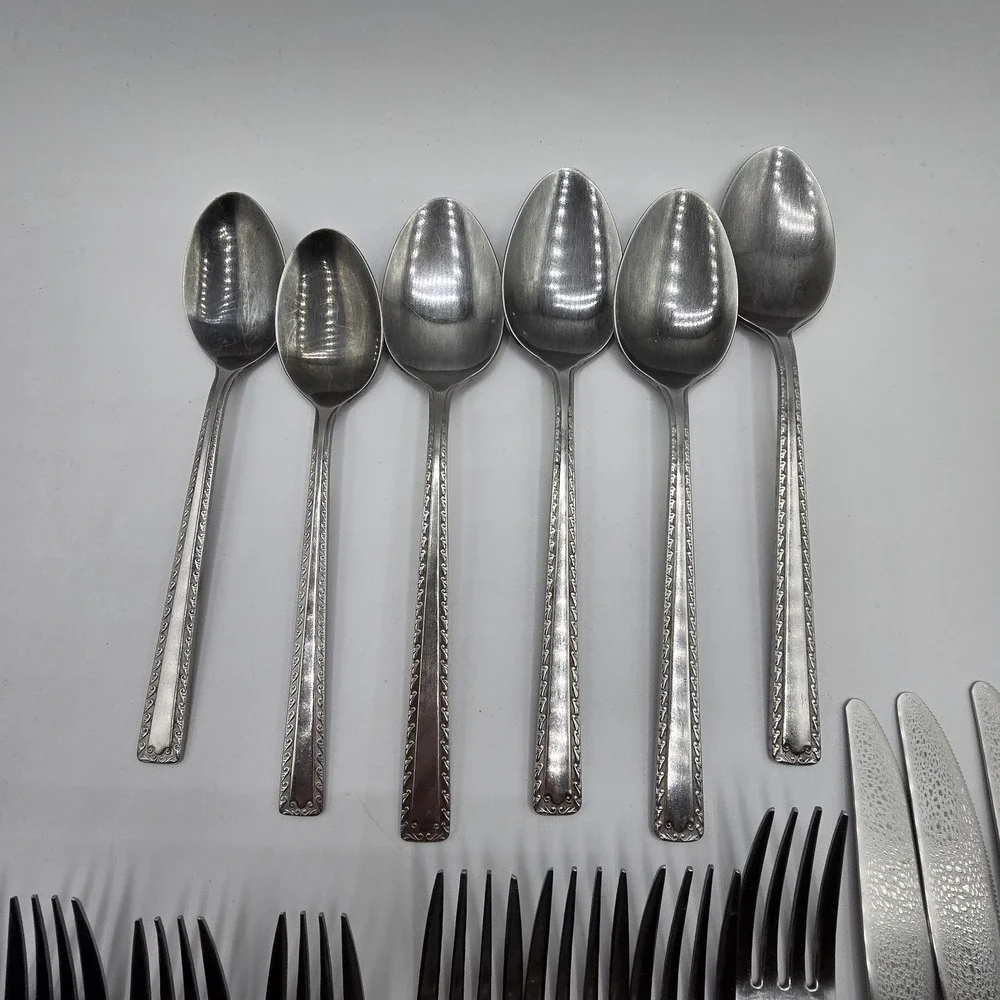 Vtg Lot of 18 WATERTOWN Mid-Century Stainless Steel Flatware Japan Spoon‎ Fork +